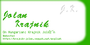 jolan krajnik business card